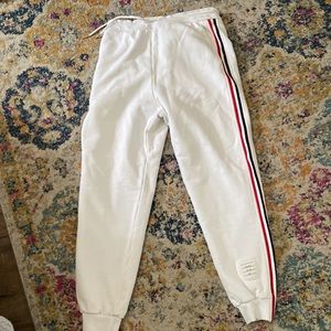 Thom Browne Pants | Thom Browne White Sweatpants. Size 3 (thom Browne Sizing) | Color: White | Size: L | Gabriellebee's Closet
